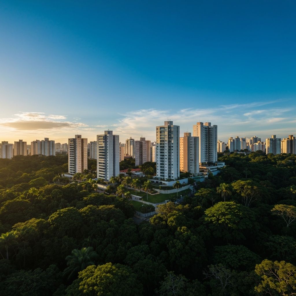 Cidade brasileira vista aérea